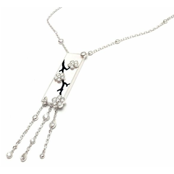 Authentic! Van Cleef & Arpels Miroir Des Eaux 18k Gold Diamond MOP Necklace - Picture 9 of 12